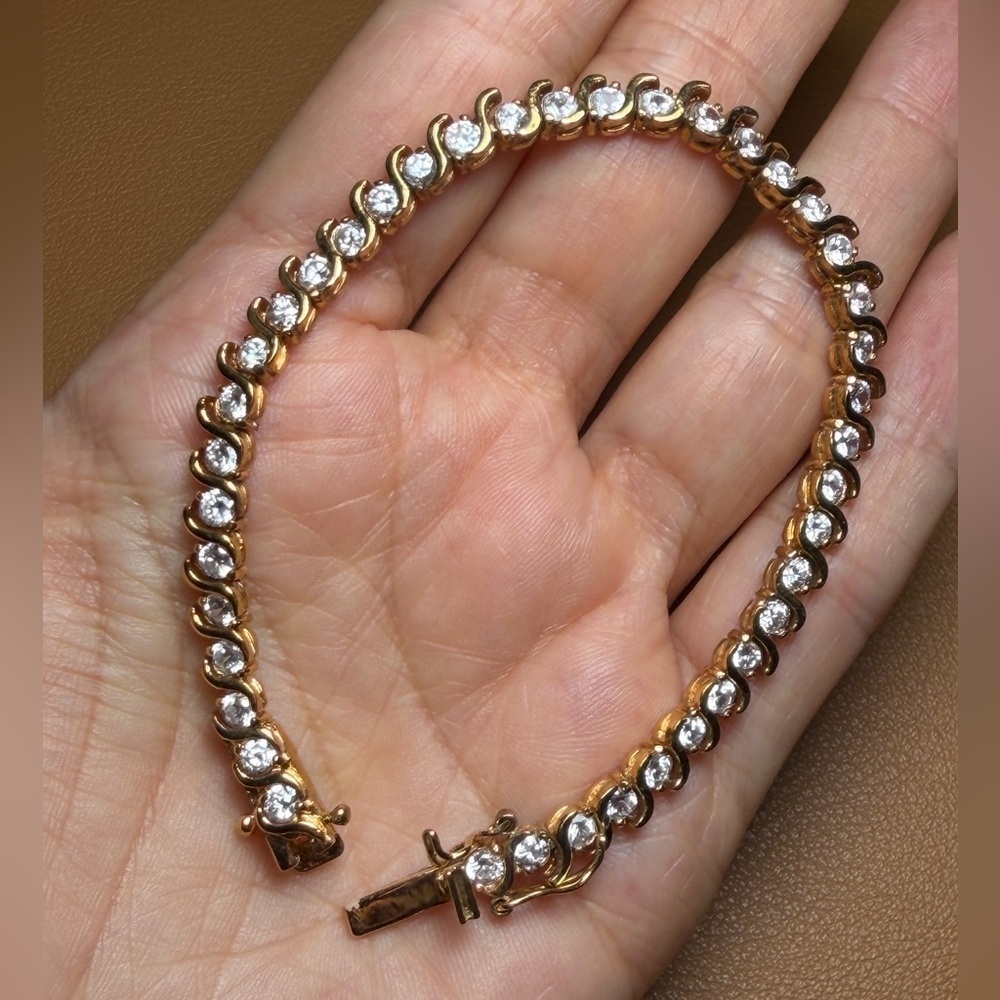 Gold Vermeil 925 Sterling Silver Sparkle Bracelet